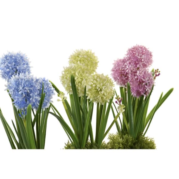 Dekorativ plante DKD Home Decor Skum Blå Pink Gul polypropylen 15 x 15 x 30 cm (3 Dele)