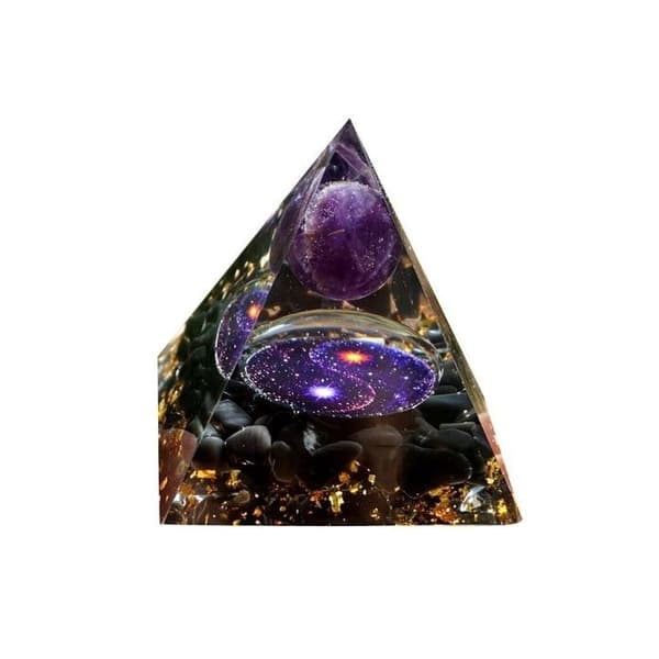 Pyramid Orgonite Yin och Yang Ametist