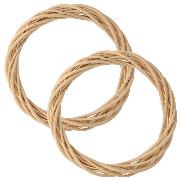 2 dekorativa flätade kransar 25 cm