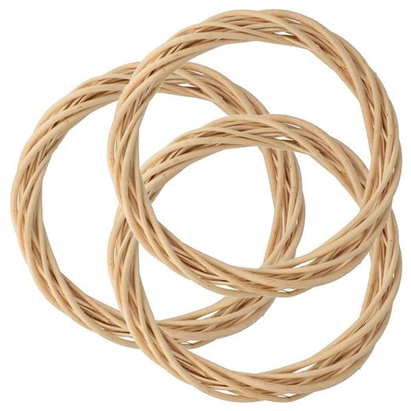 3 dekorativa flätade kransar 25 cm