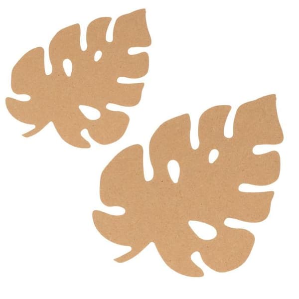 2 monsterblad i trä 15/25 cm