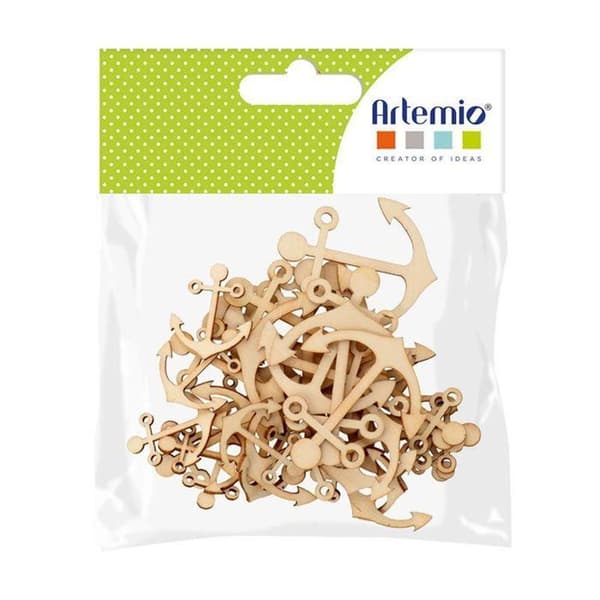 Mini trädekorationer - Båtar - 60 stycken - Beige - Inomhus - Blandet