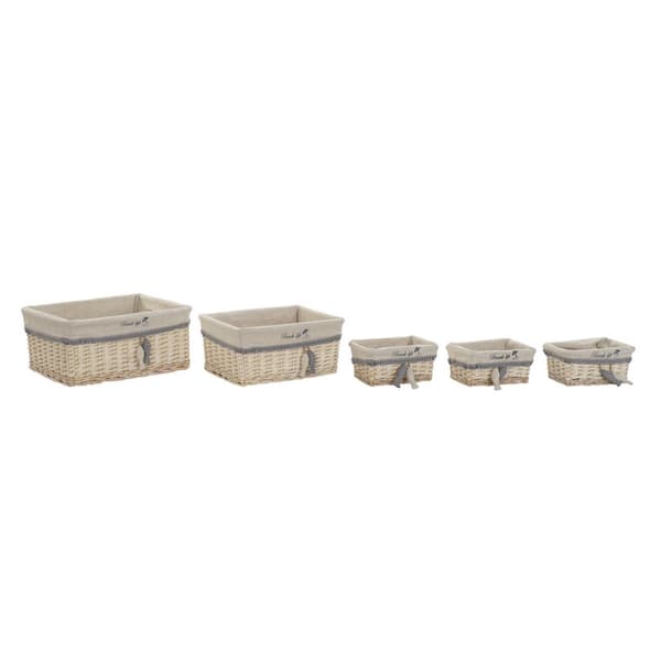 Korg - set DKD Home Decor 48 x 38 x 13 cm Polyester Spiraler (5 antal)