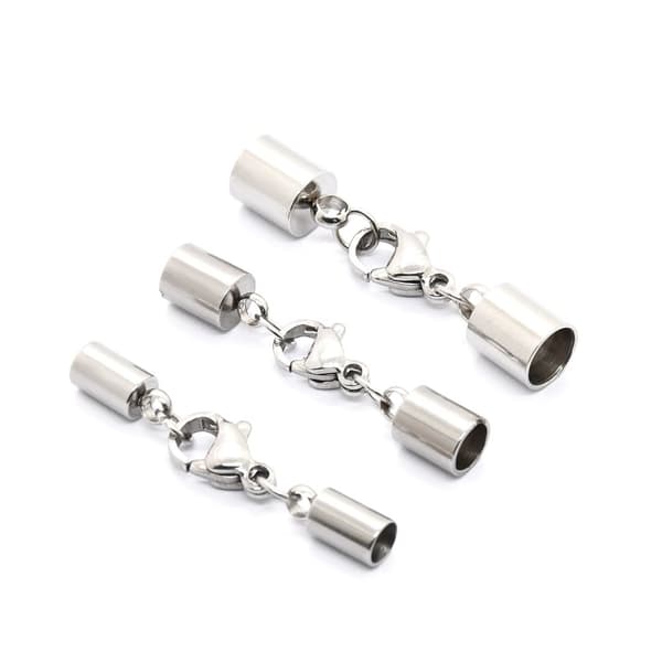 10-pack hummerspännen med Jump Ring och Bell Cap för armbandshalsband Silver