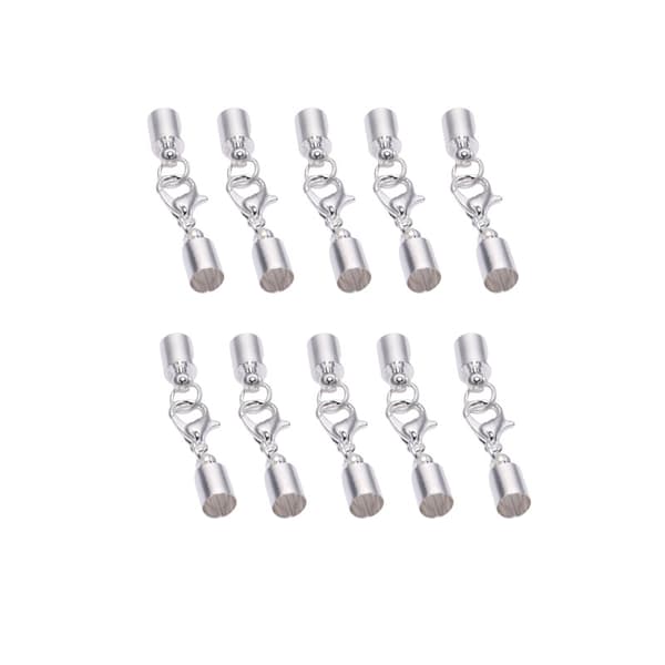 10-pack hummerspännen med Jump Ring och Bell Cap för armbandshalsband Silver