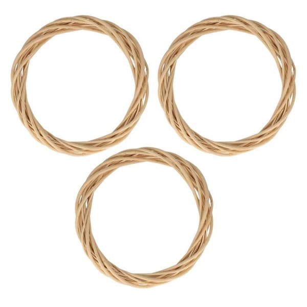 3 dekorativa flätade kransar 30 cm