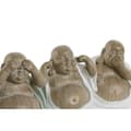 Miniatyrbild 3 av 3: Prydnadsfigur Home ESPRIT Vit Grön Buddha Orientalisk 10 x 9 x 10,5 cm (3 antal)