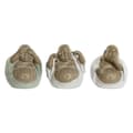 Miniatyrbild 1 av 3: Prydnadsfigur Home ESPRIT Vit Grön Buddha Orientalisk 10 x 9 x 10,5 cm (3 antal)