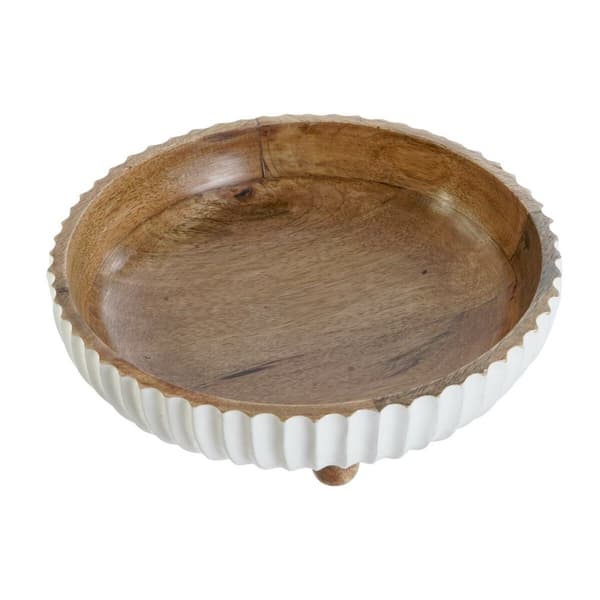 Bordsdekoration DKD Home Decor Vit Mörkbrun 25 x 25 x 9 cm