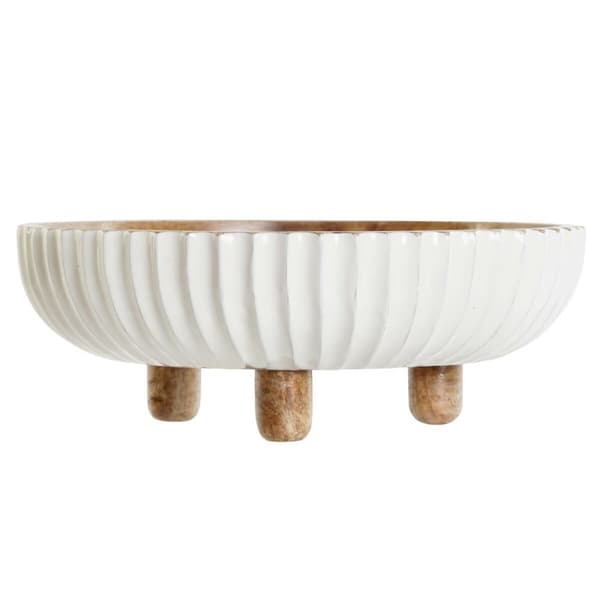 Bordsdekoration DKD Home Decor Vit Mörkbrun 25 x 25 x 9 cm