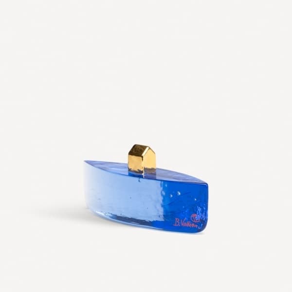 Fortress Vessel Blue/Gold - Kosta Boda