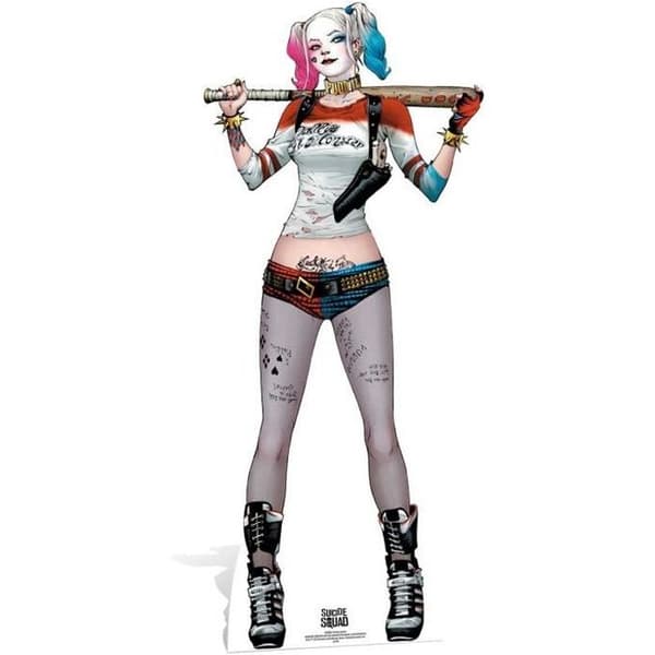 Harley Quinn kartongfigur (tecknad konst av självmordsgruppen) 167 cm