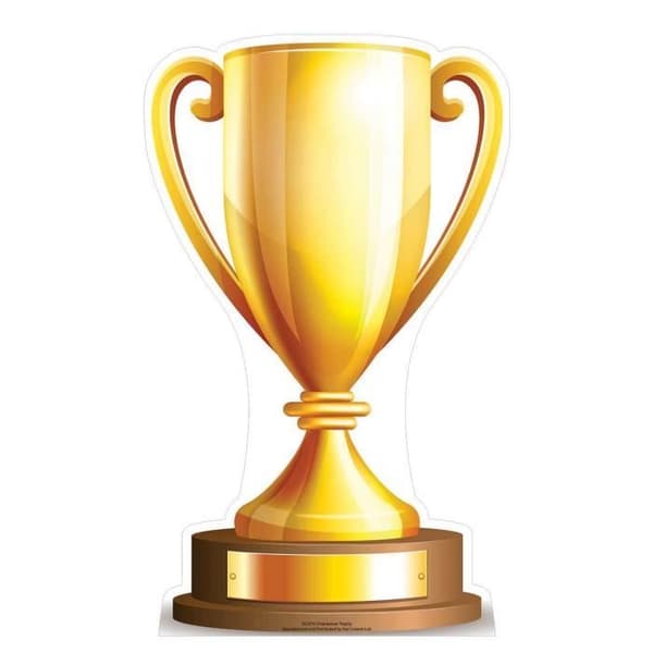 Papperfigur - Liten Trophée des Champions - Star Mini - 90 cm - Gul - Blandet