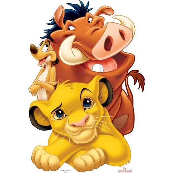 Figurine - Disney - Lejonkungen - Simba Pumba Timon - Höjd 89 cm - Barninredning