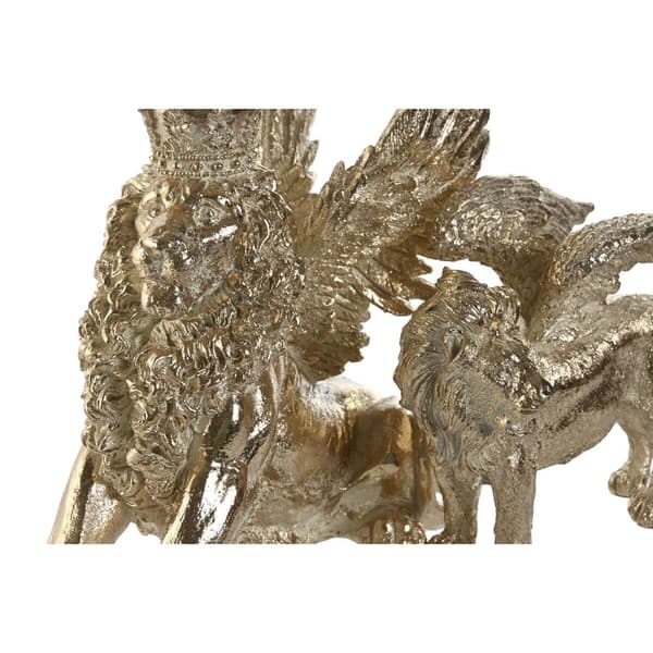 Prydnadsfigur Home ESPRIT Gyllene Lejonet 20 x 10,5 x 17,5 cm 29 x 13 x 25 cm (2 antal)