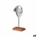 Miniatyrbillede 1 af 3: Dekorativ figur Ansigt Sølvfarvet Træ Metal 16 x 34 x 10 cm