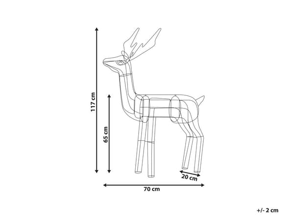 LED-koriste hopea 117 cm rauta muovi LED-valot peura joulukoriste ulos sisälle perinteinen