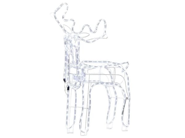 LED-dekoration hvid 94 cm jern plastik LED-lys bevægeligt rensdyr Julepynt udendørs indendørs traditionel