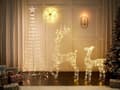 Miniatyrbillede 2 af 7: LED-dekoration sølv 150 cm jern plastik LED-lys rensdyr Juledekoration udendørs indendørs traditionel