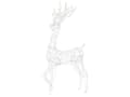 Miniatyrbillede 1 af 7: LED-dekoration sølv 150 cm jern plastik LED-lys rensdyr Juledekoration udendørs indendørs traditionel