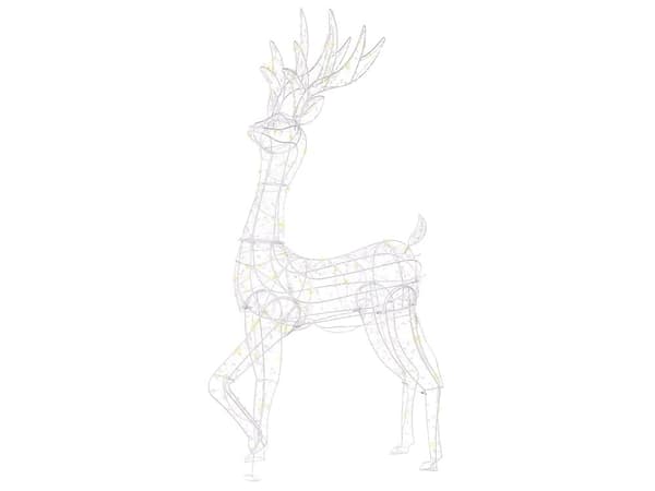 LED-dekoration sølv 150 cm jern plastik LED-lys rensdyr Juledekoration udendørs indendørs traditionel