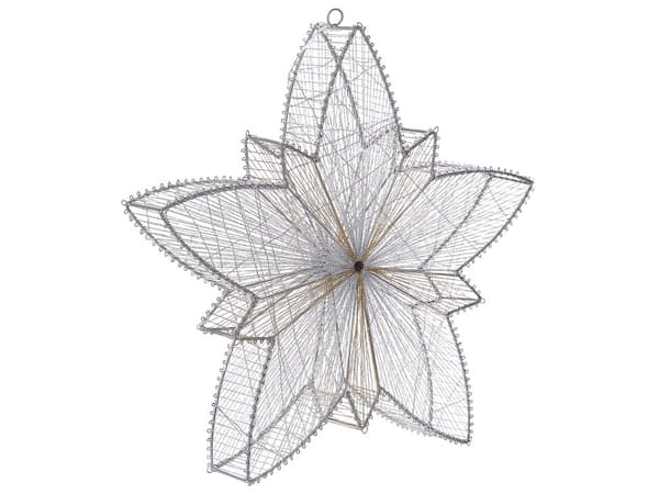LED-dekoration sølv 50 cm LED-lys i plastjern stjerne hængende julepynt udendørs indendørs traditionel