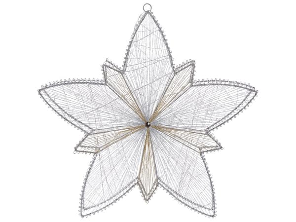 LED-dekoration sølv 50 cm LED-lys i plastjern stjerne hængende julepynt udendørs indendørs traditionel