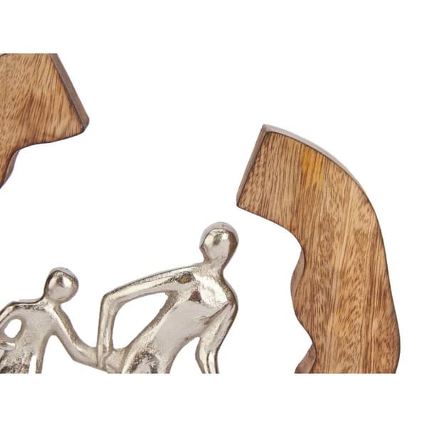 Prydnadsfigur Familj Silvrig Metall 24,5 x 24,5 x 5 cm (6 antal)
