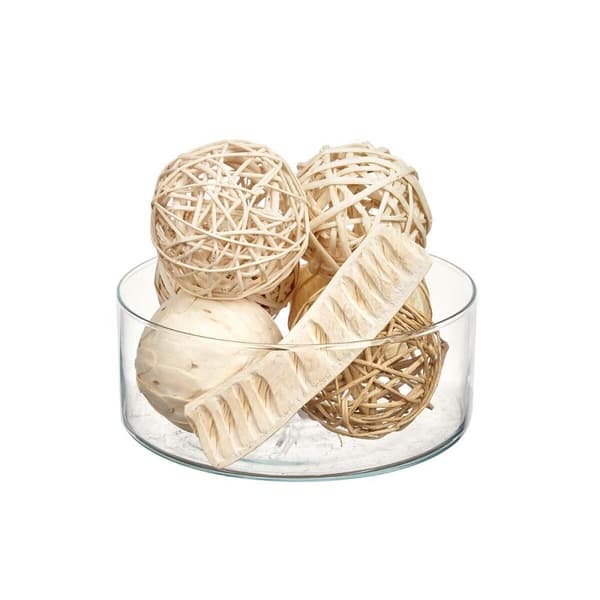 Set of Decorative Balls Hvid Brun (12 enheder)