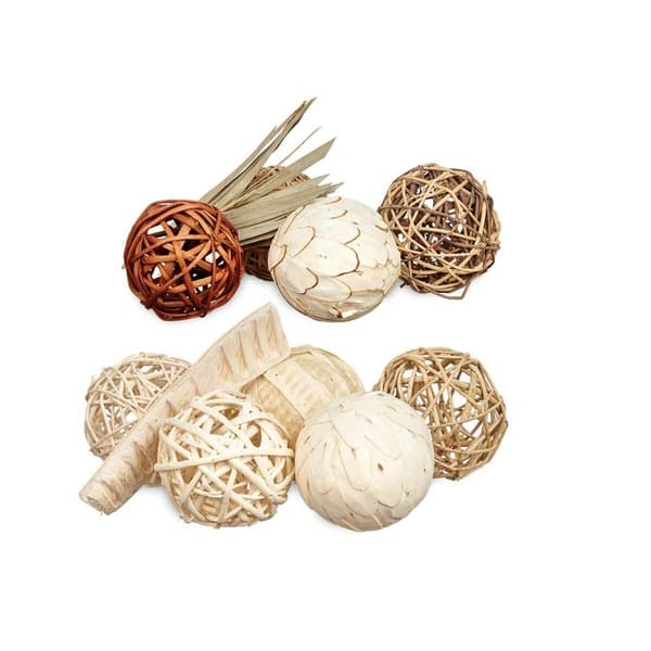 Set of Decorative Balls Hvid Brun (12 enheder)