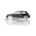 Miniatyrbild 1 av 4: Alfa Romeo 147 graverad bilsiluettmodell i rostfritt stål