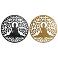 Miniatyrbillede 1 af 5: Vægdekoration Home ESPRIT Sort Gylden Buddha Orientalsk 100 x 1 x 100 cm (2 enheder)