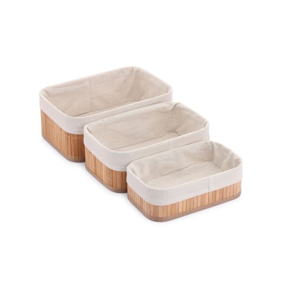 Korgset Confortime Naturell Bambu (3 Delar) (6 antal)