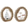 Miniatyrbild 1 av 4: Prydnadsfigur Home ESPRIT Blå Vit Röd Naturell 20 x 2,5 x 20 cm (2 antal)