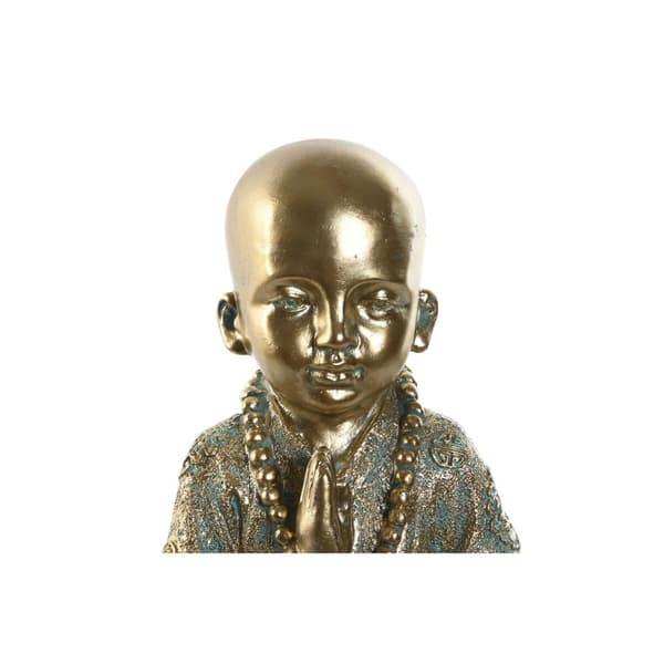 Prydnadsfigur Home ESPRIT Gyllene Munk Orientalisk 17 x 13,6 x 21,8 cm