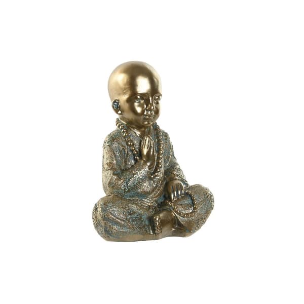 Prydnadsfigur Home ESPRIT Gyllene Munk Orientalisk 17 x 13,6 x 21,8 cm