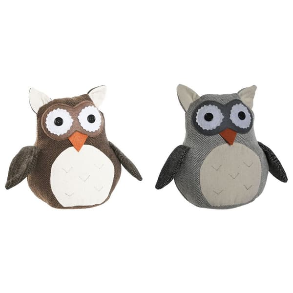 Dörrstopp Home ESPRIT Sand 25 x 12 x 20 cm Uggla (2 antal)