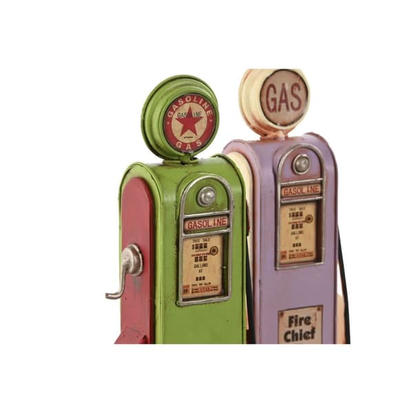 Prydnadsfigur Home ESPRIT Magenta Pistage Vintage gasolinera 7 x 4 x 17 cm (2 antal)