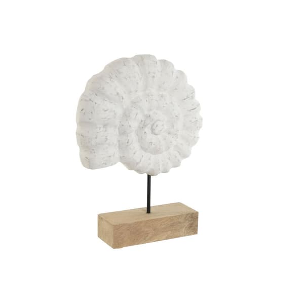 Koristehahmo Home ESPRIT Valkoinen Luonnollinen Välimeren Kotilo 29 x 7,5 x 38,5 cm