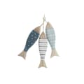 Miniatyrbillede 4 af 4: Hængende dekoration Home ESPRIT Blå Hvid Natur Fisk 5 x 5 x 20 cm (2 enheder)