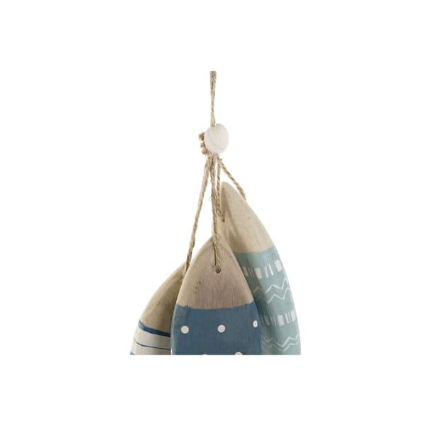 Hængende dekoration Home ESPRIT Blå Hvid Natur Fisk 5 x 5 x 20 cm (2 enheder)