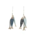 Miniatyrbillede 1 af 4: Hængende dekoration Home ESPRIT Blå Hvid Natur Fisk 5 x 5 x 20 cm (2 enheder)