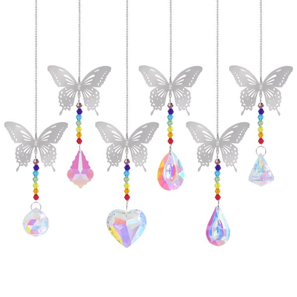 INF Krystall ornament Krystall hengende dekorasjoner 6-delt Butterfly