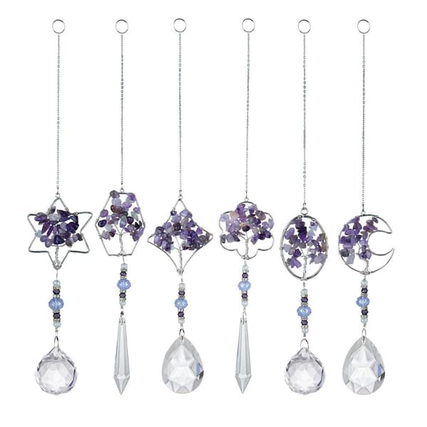 INF Kristallprydnad Kristallhängande dekorationer 6-delad crystal