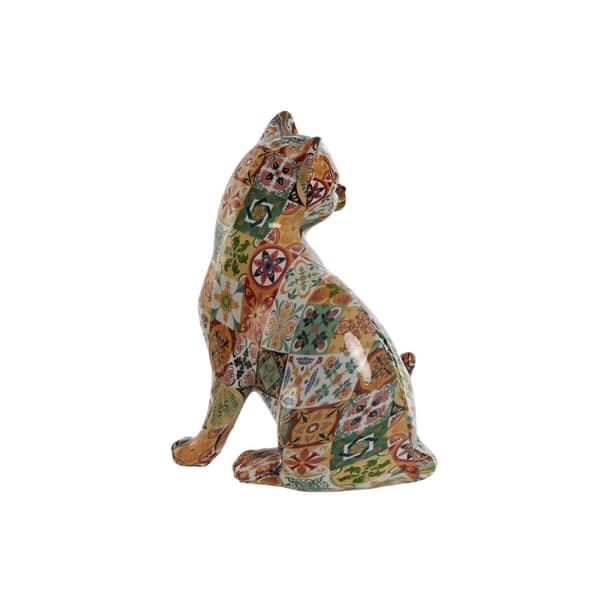 Prydnadsfigur Home ESPRIT Multicolour Katt Medelhavs 11 x 10 x 16 cm (2 antal)