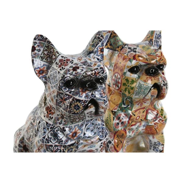 Prydnadsfigur Home ESPRIT Multicolour Hund Medelhavs 10 x 13 x 16 cm (2 antal)