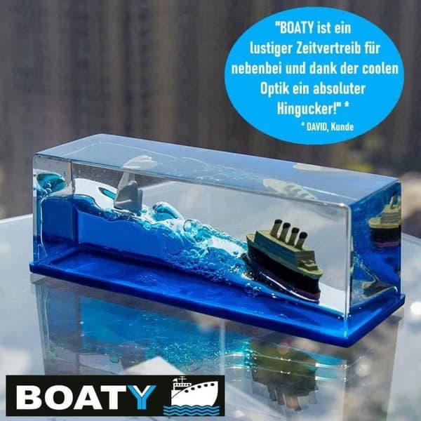 MAVURA dekorativt glas »BOATY Den lilla osänkbara båten - skakkulor dekoration Titanic Boat« (snöklot glaskula