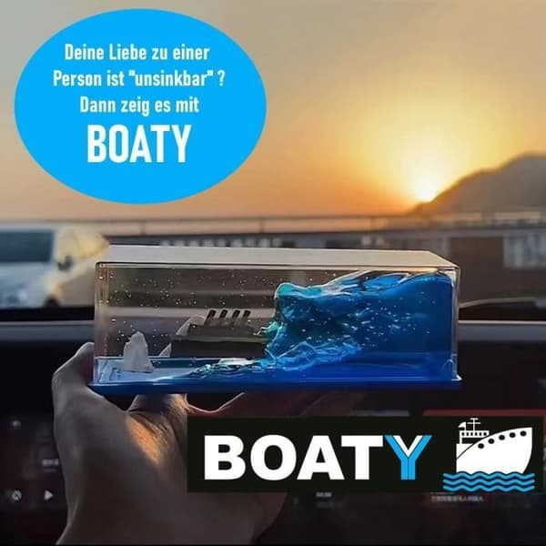 MAVURA dekorativt glas »BOATY Den lilla osänkbara båten - skakkulor dekoration Titanic Boat« (snöklot glaskula