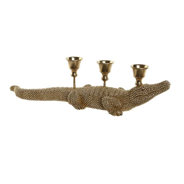 Dekorativ figur Home ESPRIT Gylden Kandelaber 42,5 x 12,5 x 11,5 cm