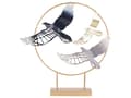 Miniatyrbilde 1 av 6: Dekorativ figur Flerfarget jern 56 cm Statue med fugler på stativ Statuette Ornament Dekor tilbehør